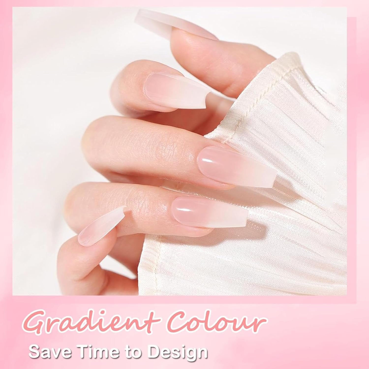 Ballerina kunstnagels set - 240 stuks delicate lila roze kunstnagels, volledig dekkende lijm op kunstnagels, kunstnageltips set voor manicure en nagelkunst voor vrouwen en meisjes (lavendelroze)