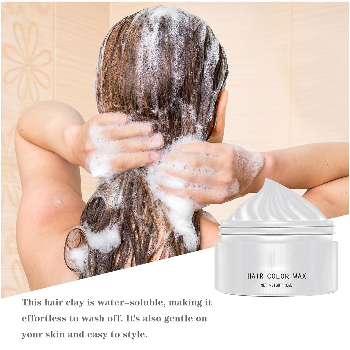Natuurlijke witte haarverf, witte haarwaskleurstof, unisex witte natuurlijke haarverf, witte haarverf, cosplay Halloween feest haarwas, haarverf feest haarwas, 30ML Naty Shop haarverf