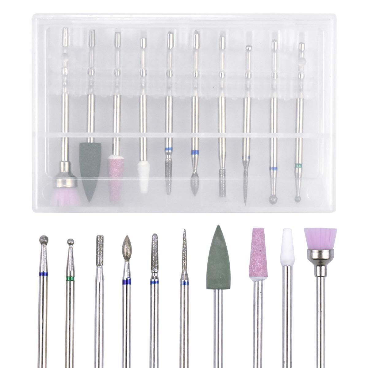 10 Stück Nagelbohrer Bits, Nagelfräser, Wolframlegierung Nagelfräser Bits, Professioneller Nagelfräser, Gelnägel Zubehör Nageldesign Zubehör Für Maniküre Pedicüre Entfernen Nail Art