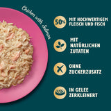 Lily's Kitchen Aus Naturichen Ingrediënt hermestellung Zerkleinerte Filets in Gelee mit Hühnchen und Lachs Ausgewachsen Nassfutter für Katzen 70 g dosis