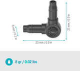 L-stuk voor Gardena Micro-Drip 4,6 mm (3/16 inch): Voor het veranderen van de distributierichting en druppelleidingen met 90 graden, knikvrije montage, eenvoudige en flexibele aansluittechniek (13212-20)