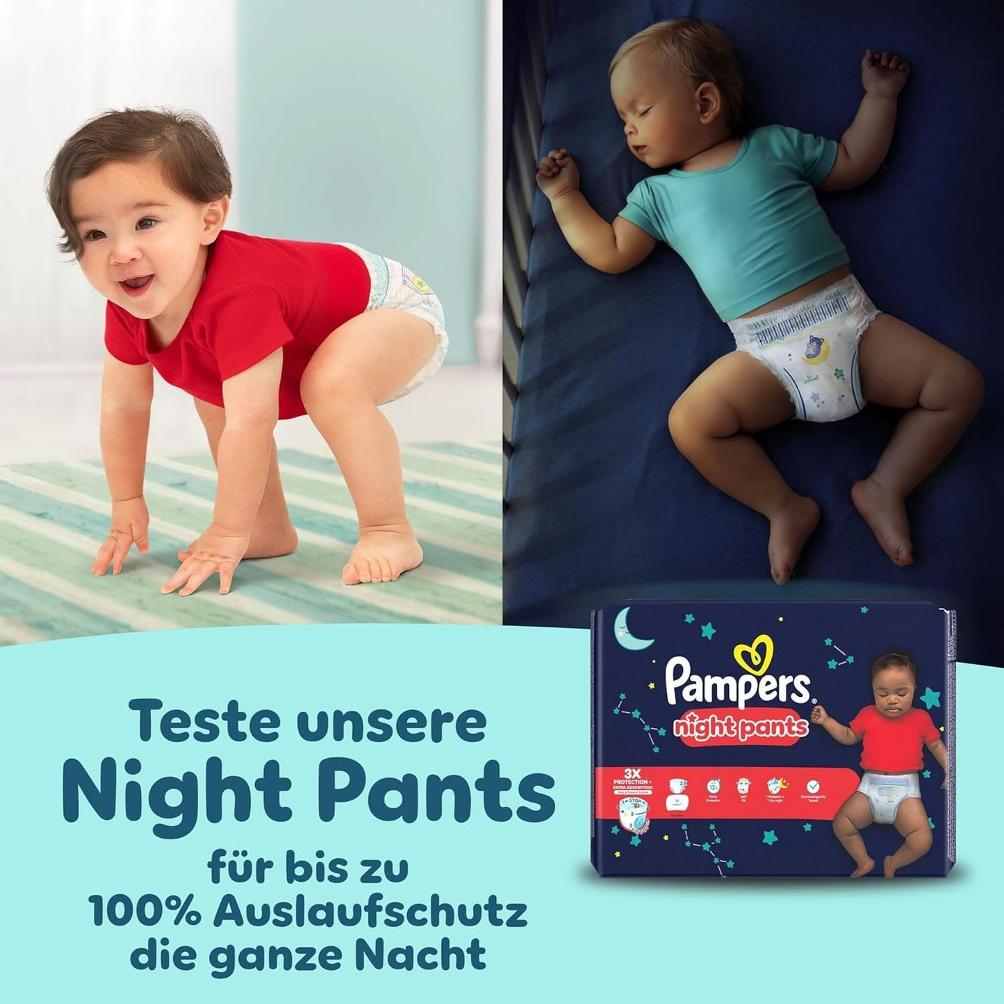 Pampers Premium Protection Pants Größe 6, 78 Windeln, 13kg-19kg, Mit 360° Fitform, 2x gebreide bundels voor Komfort & Schutz + 10 Stück Pampers Aqua Baby-Weuchttücher enthalten