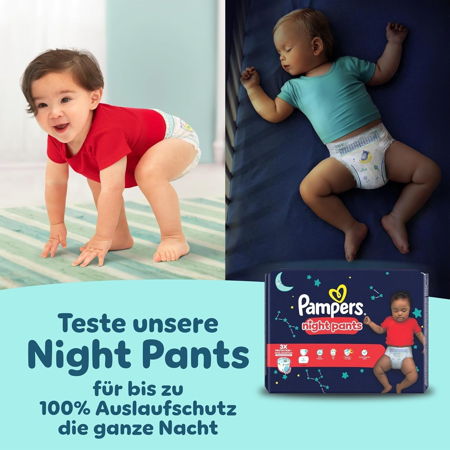 Pampers Premium Protection Pants Größe 6, 78 Windeln, 13kg-19kg, Mit 360° Fitform, 2x gebreide bundels voor Komfort & Schutz + 10 Stück Pampers Aqua Baby-Weuchttücher enthalten