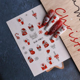 JMEOWIO Nagelsticker Glitzer Weihnachten 10 Blatt Nail Art Sticker Selbstklebend Nagelaufkleber Schneeflocken Winter Decoratie Nageldesign Zubehör