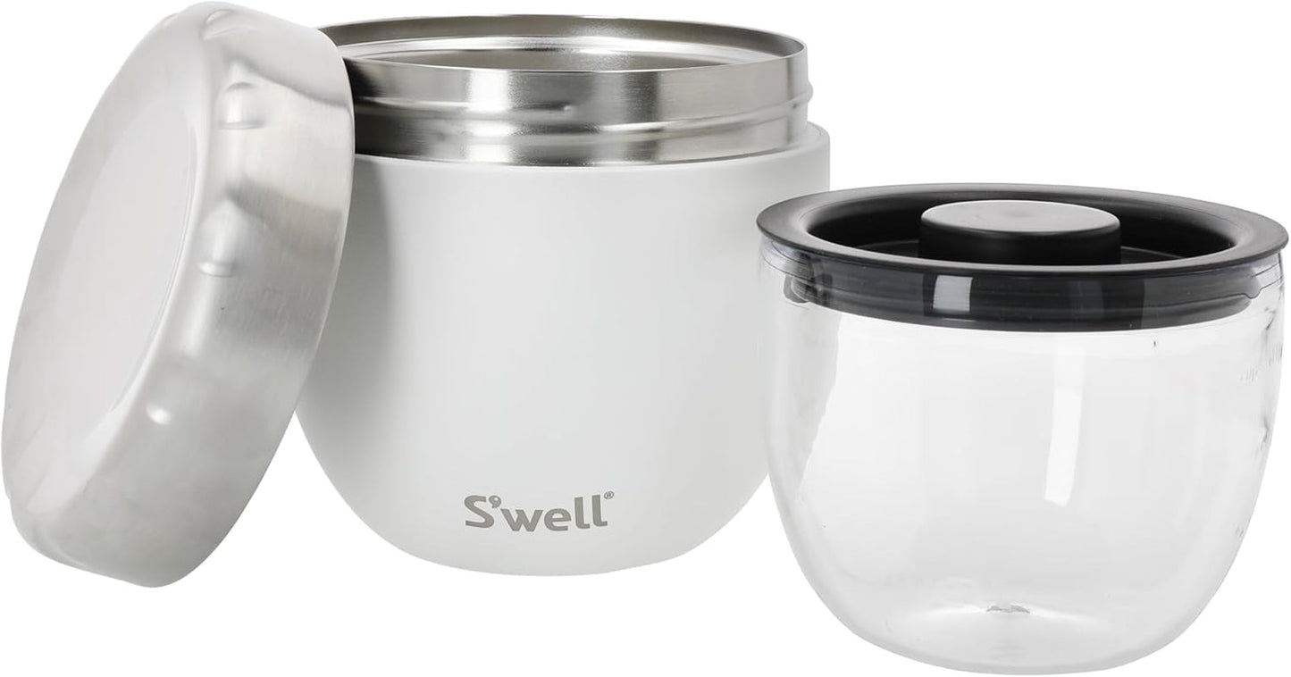 Eats 2-in-1 voerbak met schroefdeksel, 636 ml, maansteen, drievoudig geïsoleerd voedselglas, lekvrij tot 11 uur koud/7 uur warm op reis Voedselbewaardozen Naty Shop