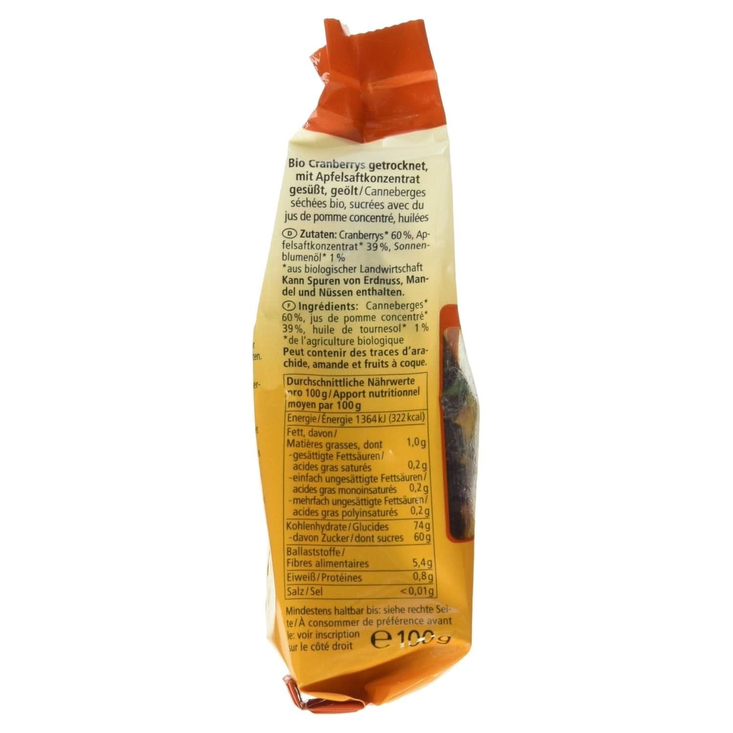 Biologische veenbessen, 100 gram Naty Shop gedehydrateerde producten
