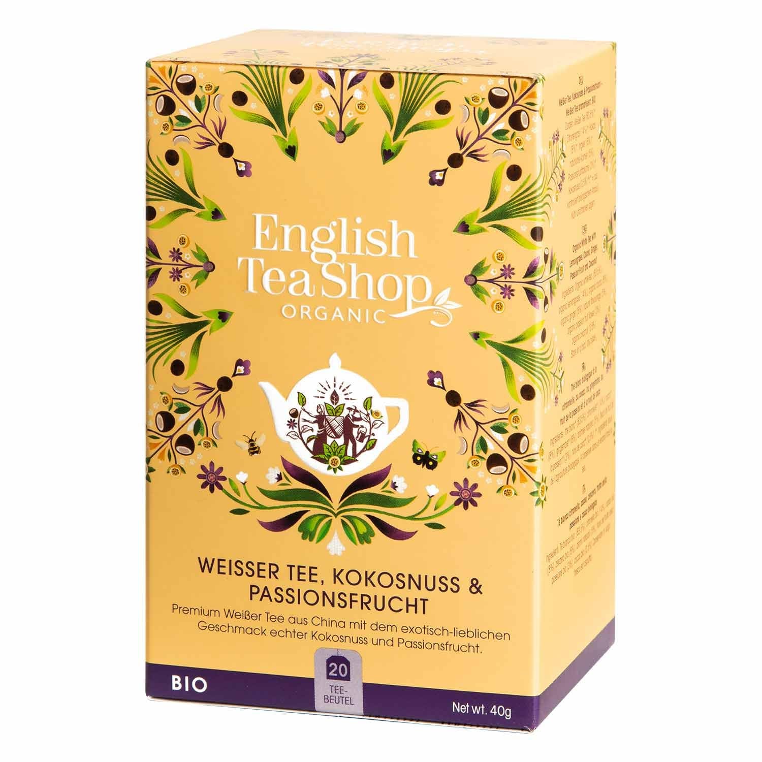 ETS - Witte thee, kokosnoot en passievrucht, BIO, 20 theezakjes