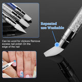 3 Stück Nagel Pinsel Silikon, Nagelkunst Skulptur Stift, Doppel Köpfe DIY Maniküre Werkzeug, Strassstein Picker, Gel Schnitzen Pinsel Für Design, Vormgeven Tekening Carving Nagelfolie