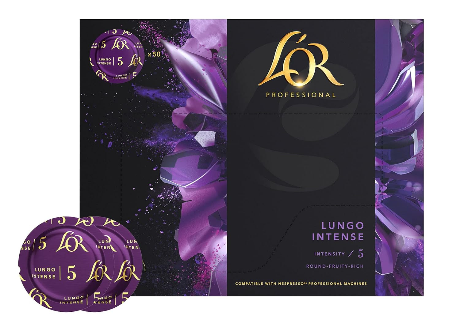 L'OR Suprême Lungo Intense 5, mild, Intensität 5/10, Nespresso* Pro compatibel Kaffeekapseln, 50 Kapseln