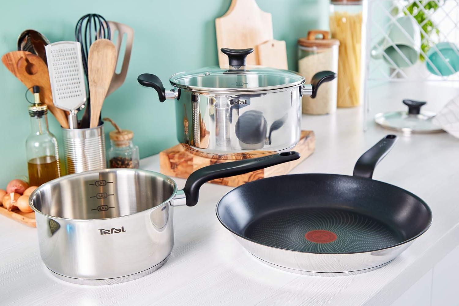 Tefal Hoofdpan 20 cm, RVS Met antiaanbaklaag Naty Shop Potten en Pannen