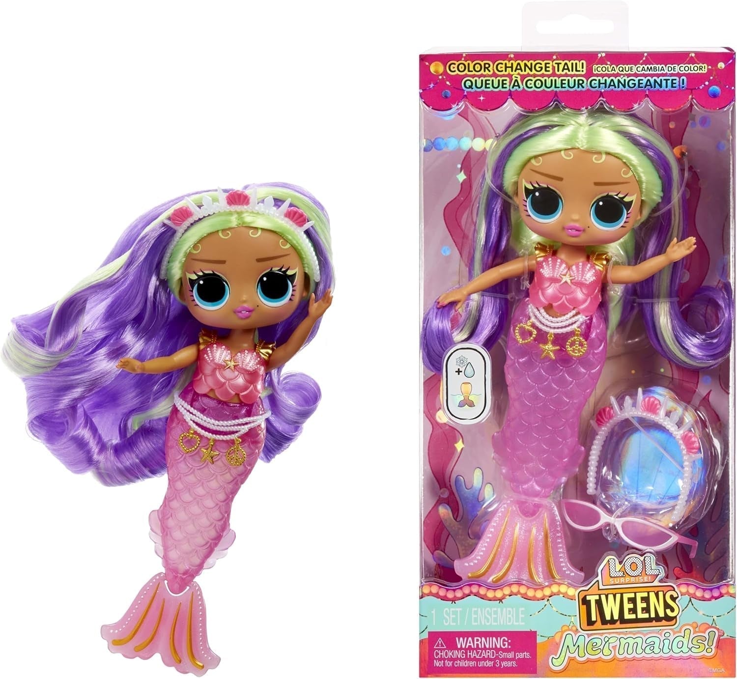 L.O.L. Verrassing! Tweens - Lola Waves Zeemeermin - modepop met van kleur veranderende staart, beweegbare vin en mooie accessoires - speelgoed voor kinderen en verzamelaars vanaf 4 jaar Naty Shop Cleo Cove Dolls