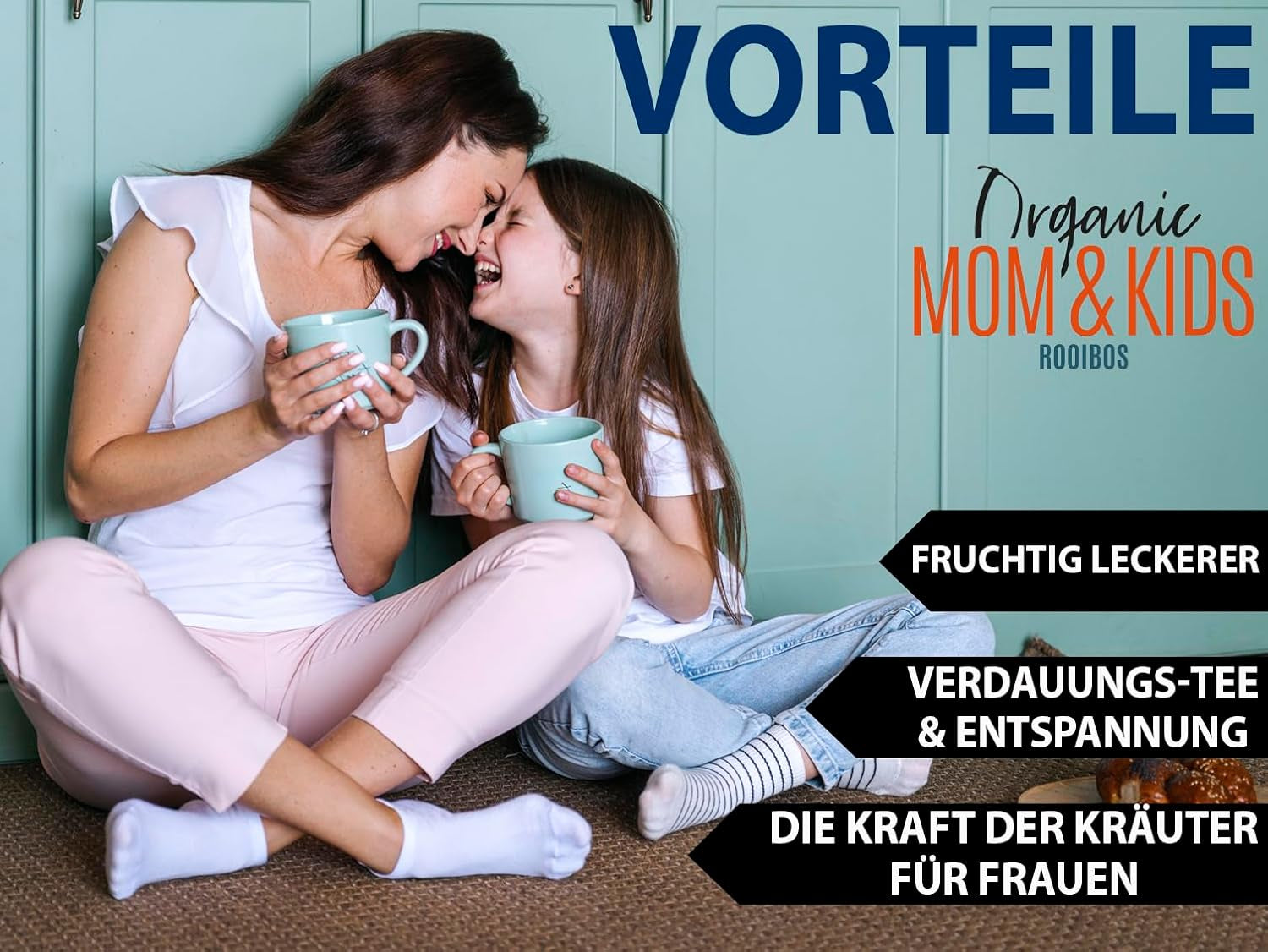 VITSTORM® BIO TEE Mom & Kids - Thee voor vrouwen en borstvoeding - Rooibos, appel, venkel, citroenmelisse, alchemilla, aardbei - Ontspannende thee - Fruitig en lekker - Cafeïnevrij - Kruidenthee 100 g