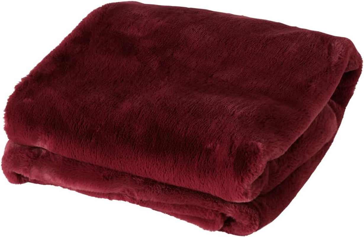 Boltze Storan deken (afmeting 150X200 cm, kleur beige, comfortabele polyester deken, ideaal voor koude winteravonden, bontlook) 1015378 BOLTZE Bedden en dekens Donkerrood