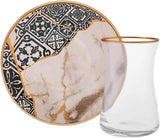 Karaca Aris 12-delig theeservies voor 6 personen - Prachtig porseleinen servies voor elegant theegenot