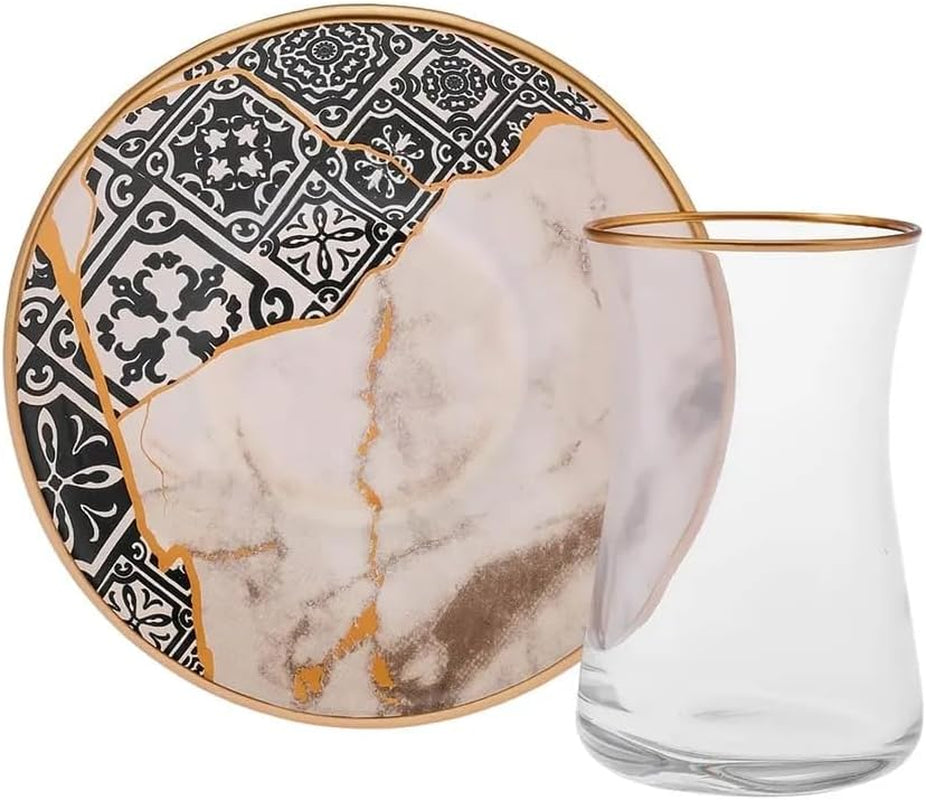 Karaca Aris 12-delig theeservies voor 6 personen - Prachtig porseleinen servies voor elegant theegenot