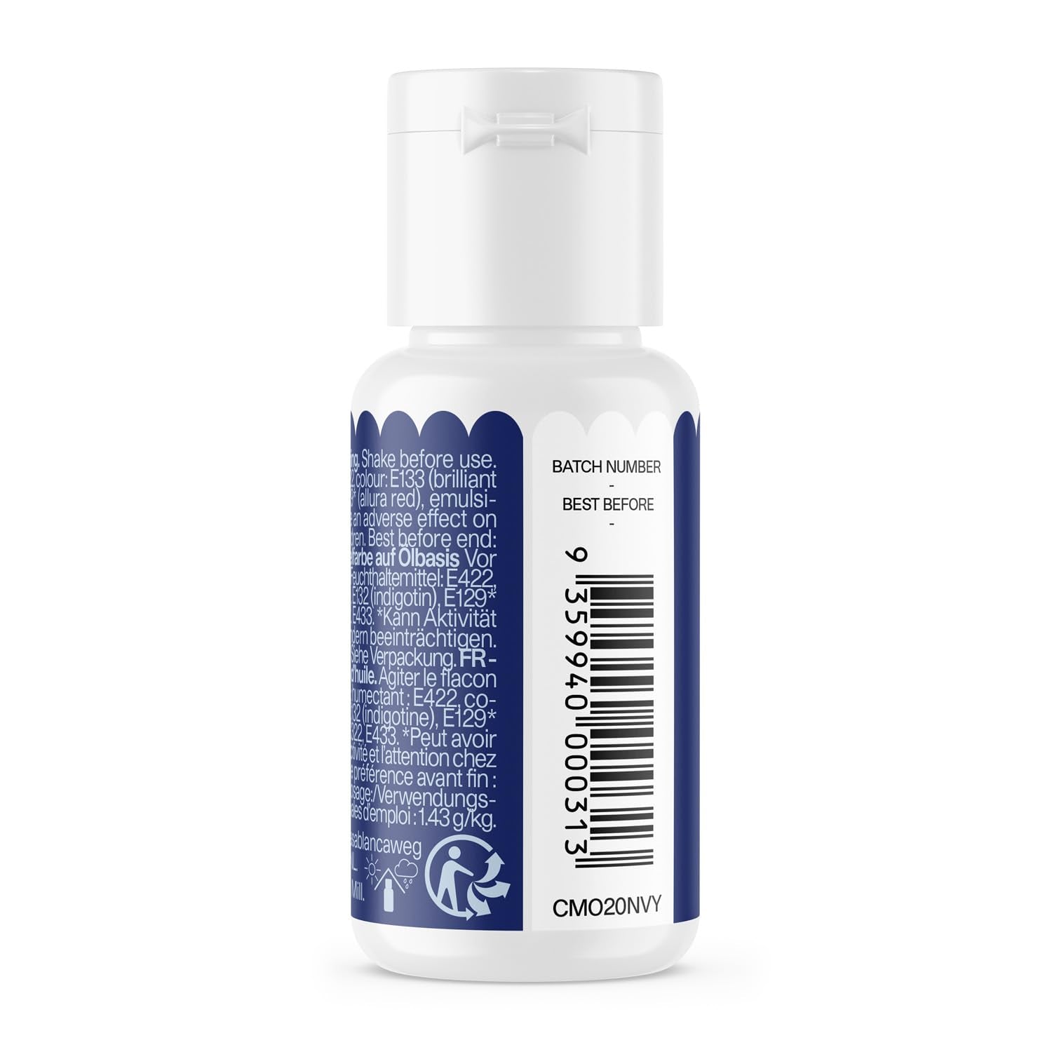 Color Mill Blend kleurstof op oliebasis, marineblauwe kleur - Kleurstof voor chocolade, fondant, muffins, cakes, bakken, bitterkoekjes - Kleurstof voor het decoreren van taarten - 100 ml