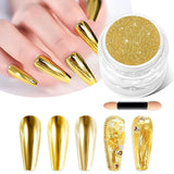 BISHENGYF Silver Chrome Nail Powder – Metal Holo Chromfarbener Nagelpuder, 1G Cromepulver Nägel Glitzer Glänzende Silver Nagelpulver Spiegeleffekt Pigment Nagelkunst, DIY-Design-Dekor Frauen Gift