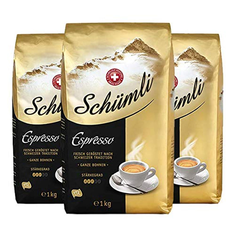 Schuümli Espresso hele koffiebonen 1kg, verpakking van 3 (3 x 1000g)