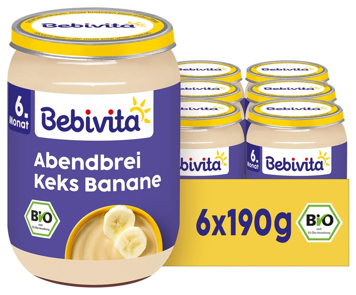 Avondpap met koekjes en bananen, 190 g, verpakking van 6 (6x190 g)