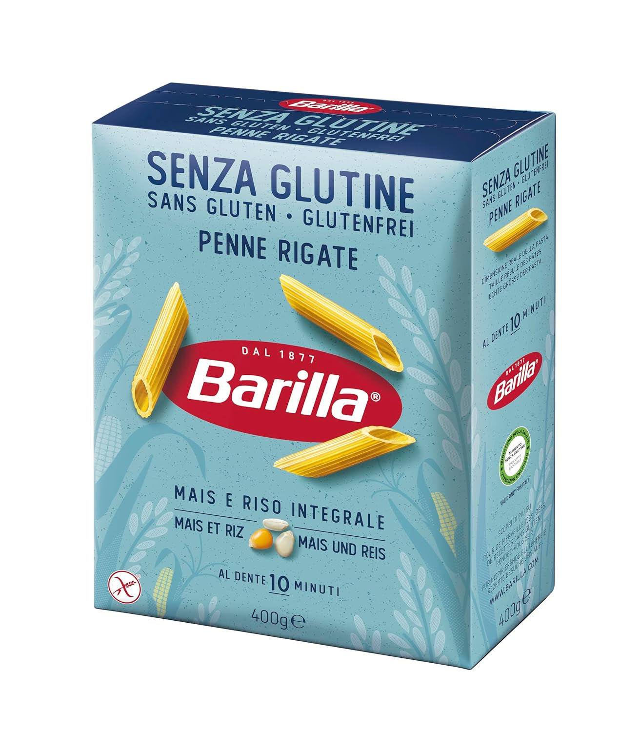 Barilla Penne Rigate glutenvrije pasta gemaakt van heerlijke maïs en rijst - perfect voor mensen met coeliakie of glutenintolerantie (14 x 400 g)