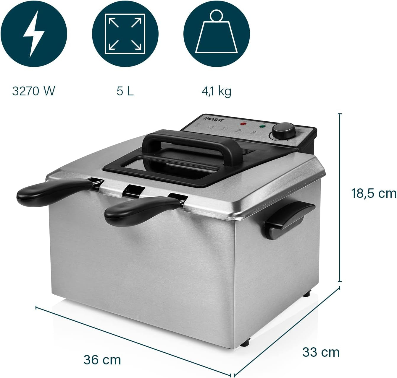 Princess friteuse, diverse maten Apparaten Naty Shop
