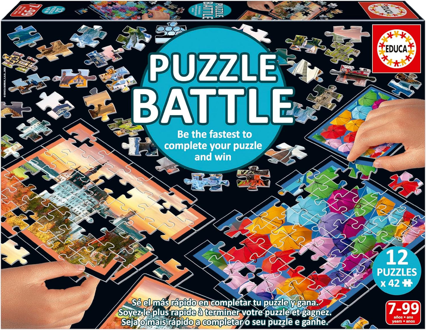 Educa - Puzzelgevechtslandschappen. Een authentieke strijd tussen de stukken | Wees de eerste die de puzzel voltooit om de winnaar te worden. Vanaf 7 jaar (20121) Puzzel Naty Shop Travels