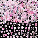 200 Stuks Nail Art Charms 3D Nail Art Decoratieset Strik Nagelhanger Roze Gemengde Stijl Strik Bloem Teddybeer Lolly Hartvorm Nail Art Decoratie DIY Ambachtelijke Nageldesign