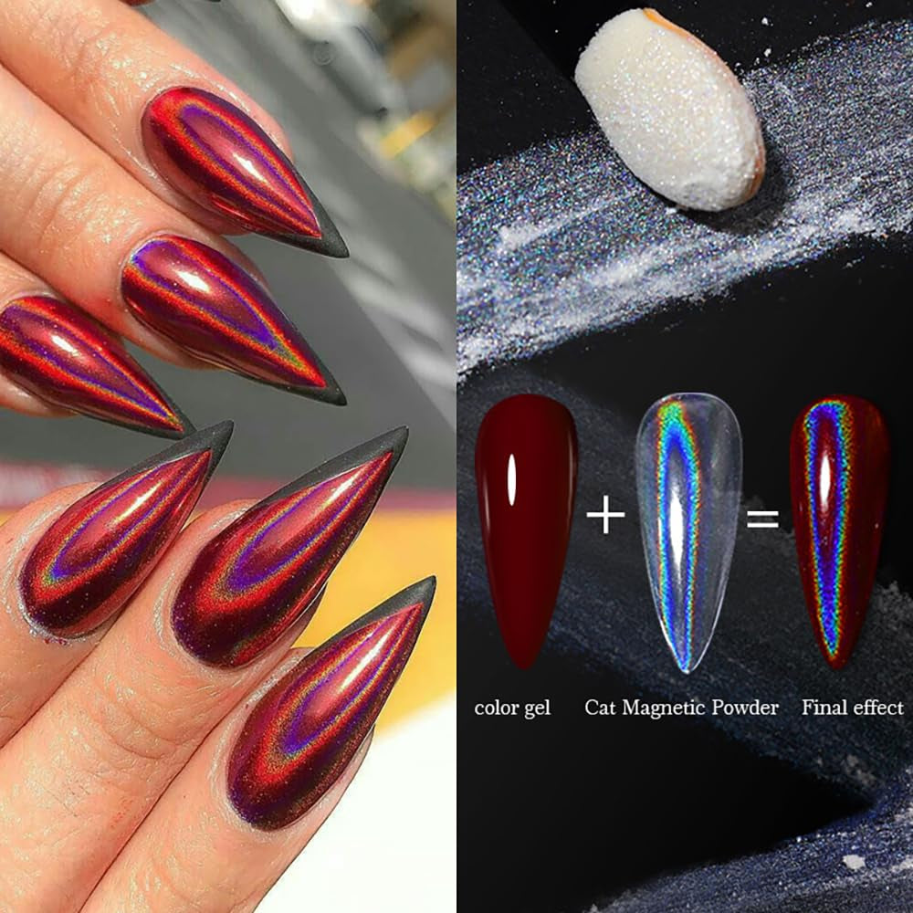 Chrome Nagelpoeder Aurora Ice Shimmer Chroom Pigment Poeder 4PCS Chroom Poeder Nägel Nail Art Nageldesign