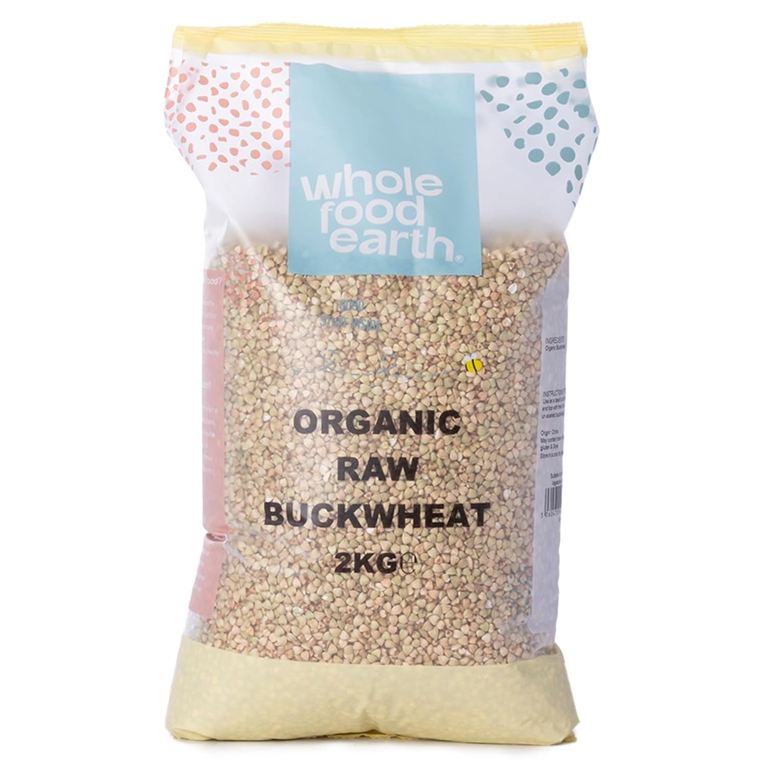 Wholefood Earth Biologisch Boekweit - 3kg - Niet-GMO - Veganistisch - Vezelrijk - Gecertificeerd biologisch