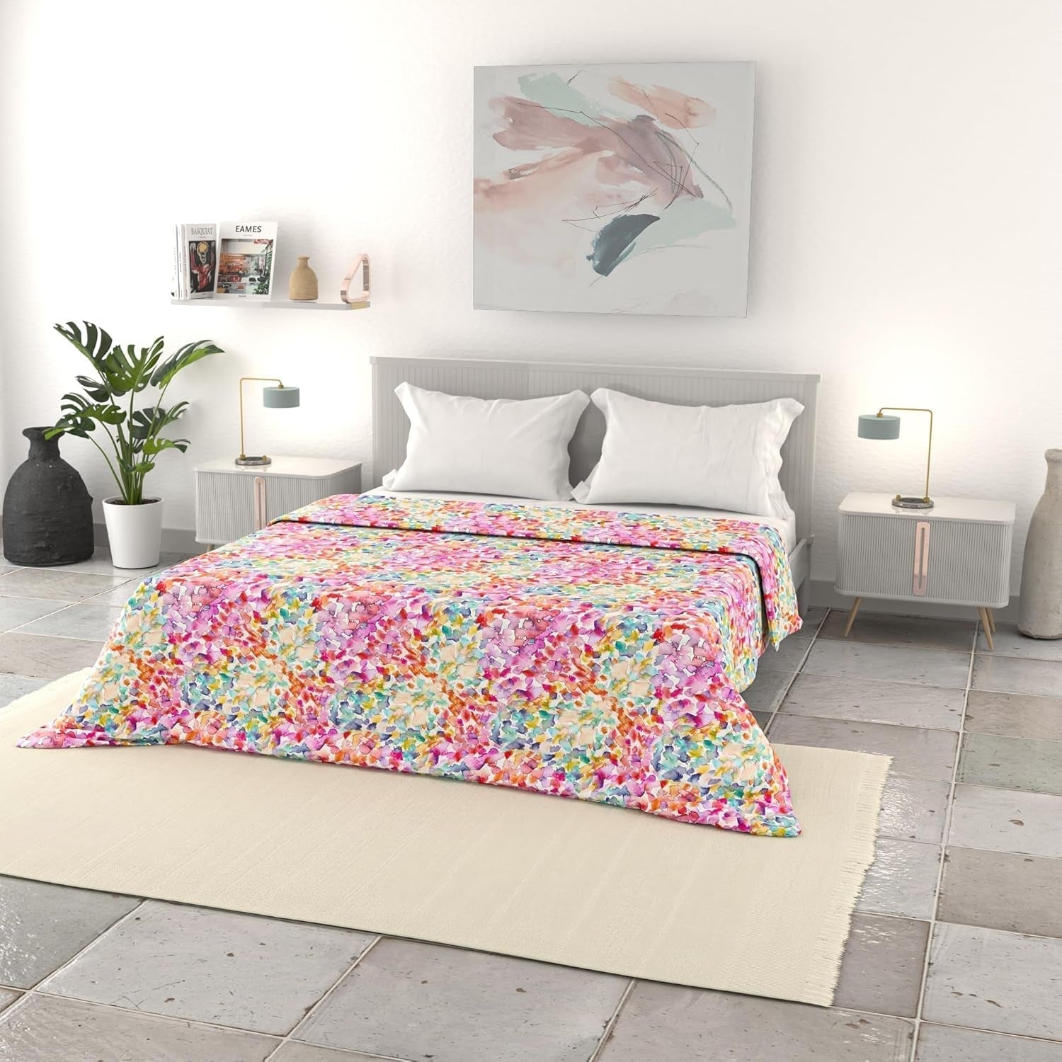 Italiaans beddengoed, basis zomerdekbed, bedrukte microvezel, 250X240Cm, Rombi Quilts en quilts Naty Shop Spring 250X240Cm