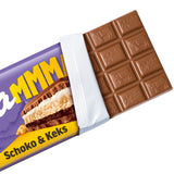 Milka Mmax Chocolade en Koekjes – Alpenmelkchocolade met melkroomvulling en knapperige stukjes koekjes – 300g