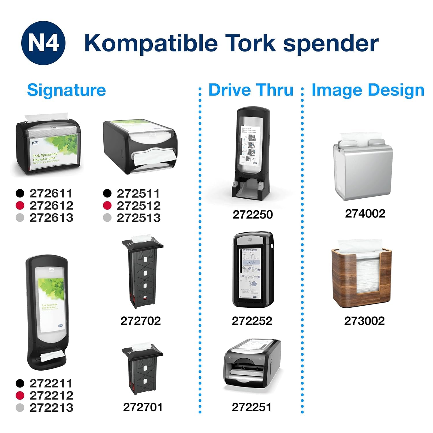 Tork Xpressnap Extra Soft Nature N4 Dispenserservet, Premium, 1/2 x 2-laags, 21,3 cm x 16,5 cm, 8 × 1.000 servetten, 12880