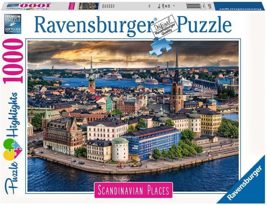 Ravensburger Puzzel Scandinavische plaatsen 12000114 - Stockholm, Zweden - Legpuzzel van 1000 stukjes voor volwassenen en kinderen vanaf 14 jaar Puzzel Naty Shop Old Design