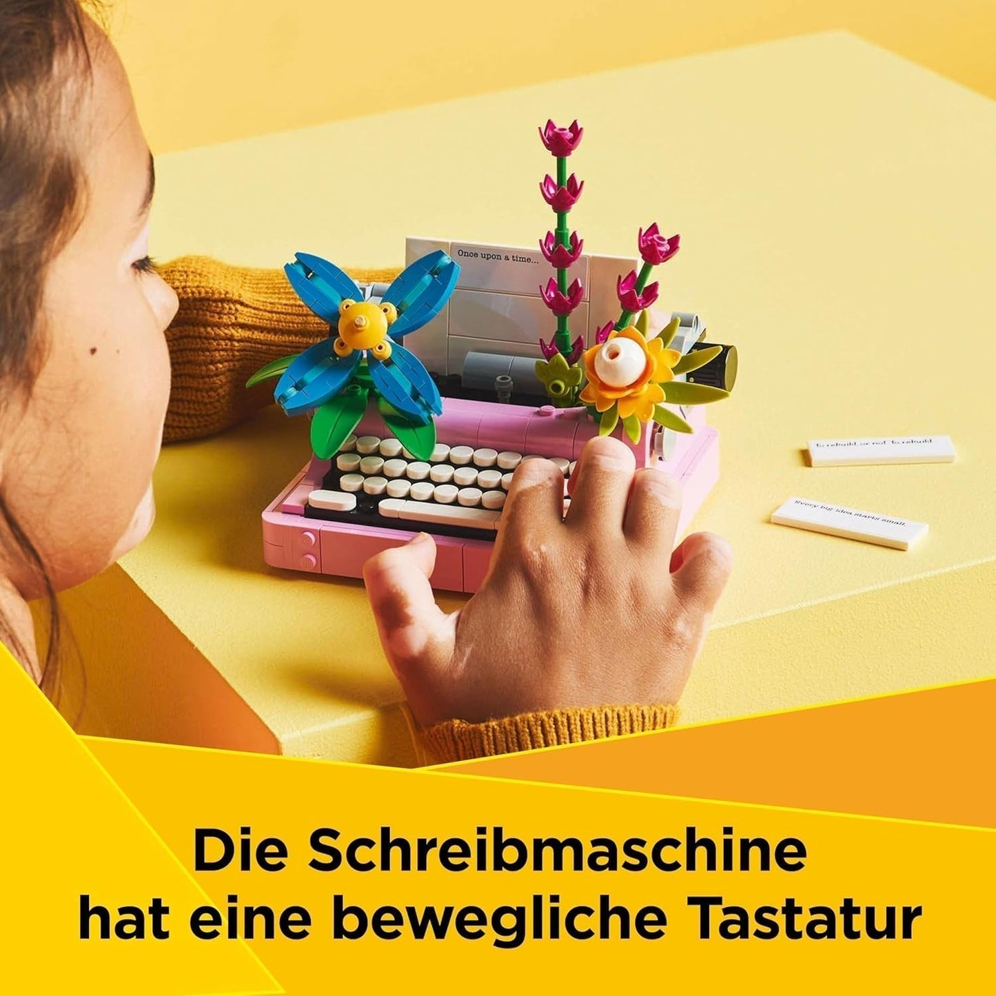 LEGO Creator 3In1 Typemachine met bloemen - speelgoed om te bouwen tot Keytar-model of tot bloempot met notitieboekje en pen - bouwset - cadeau voor meisjes en jongens vanaf 8 jaar 31169 Bouwsets Besuche den LEGO-Store
