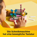 LEGO Creator 3In1 Typemachine met bloemen - speelgoed om te bouwen tot Keytar-model of tot bloempot met notitieboekje en pen - bouwset - cadeau voor meisjes en jongens vanaf 8 jaar 31169 Bouwsets Besuche den LEGO-Store