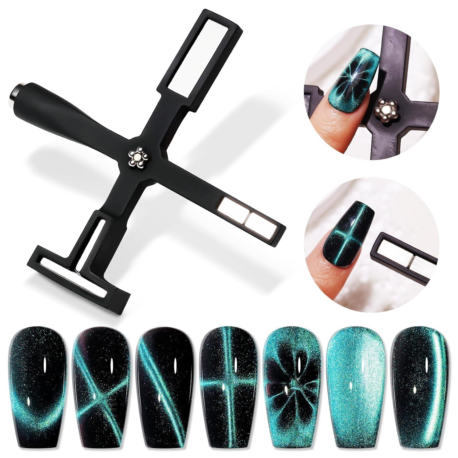 SUPWEE 5 in 1 nagelmagneetgereedschap, roze Cat Eye-magneet voor nagelmultifuncties Magnetstift DIY Magic 3D-magneetstick-pennenset Nail Art-magneetstick voor nagelkunst doe-het-zelf