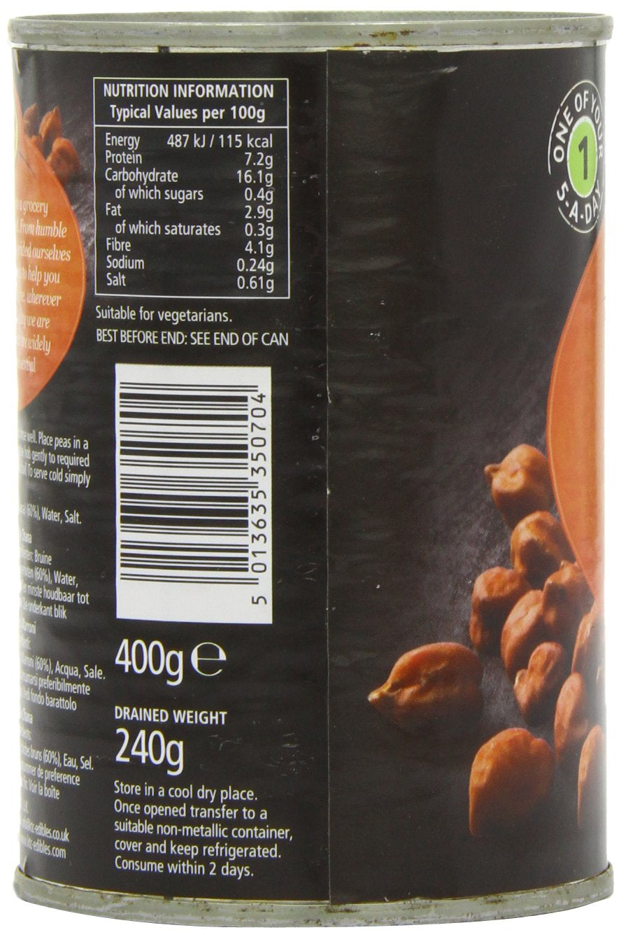 - Bruine kikkererwten (uit blik), pakje van 12 (12 x 400 g)