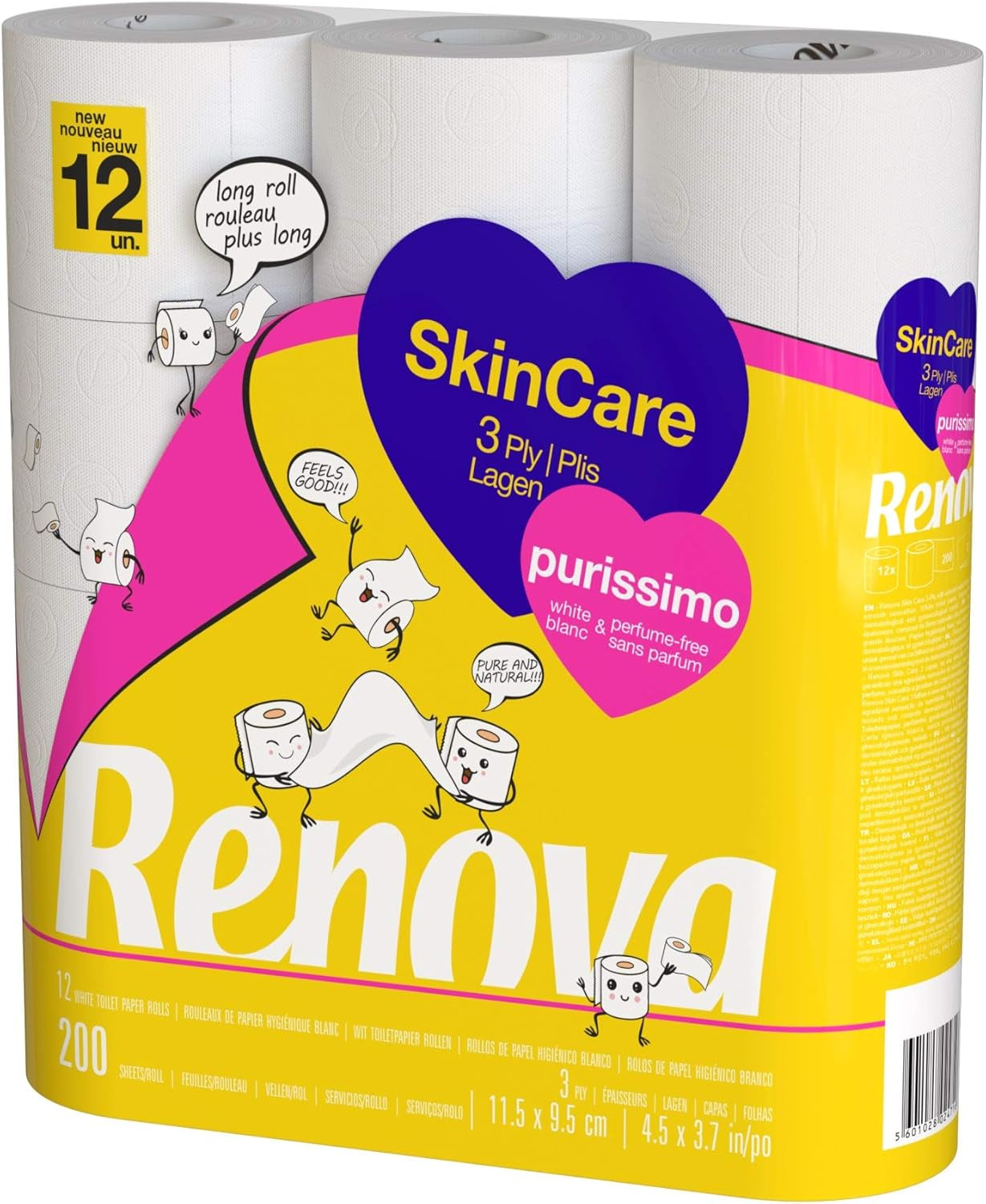 Renova Skincare Purissimo toiletpapier, 12 rollen, wit
