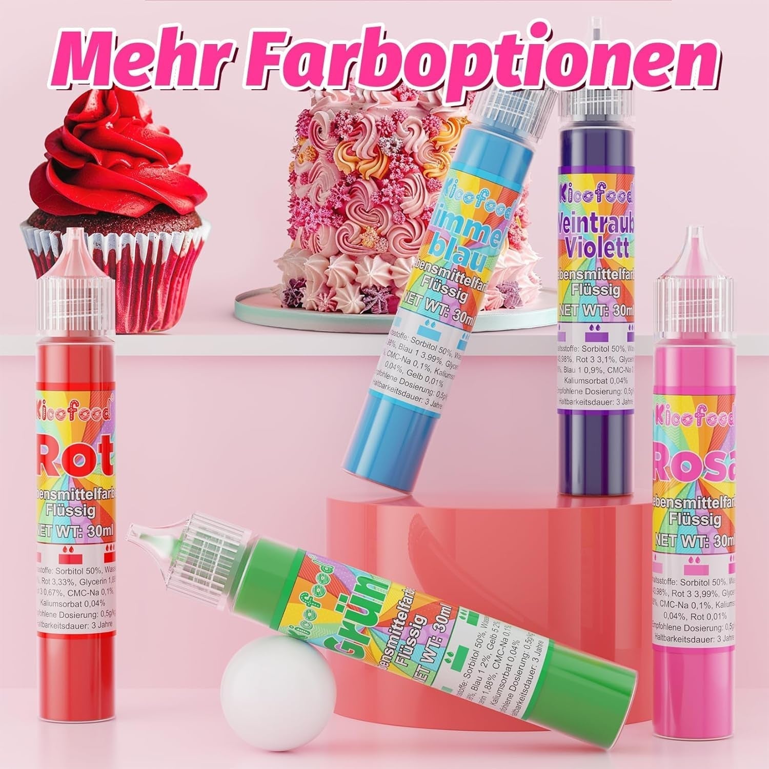 Kleurstof voor levensmiddelen - 30 ml hooggeconcentreerde vloeibare kleurstof voor levensmiddelen, kleurstof voor taartdecoratie, handwerk, airbrushen, doe-het-zepen (Druivenviolet)