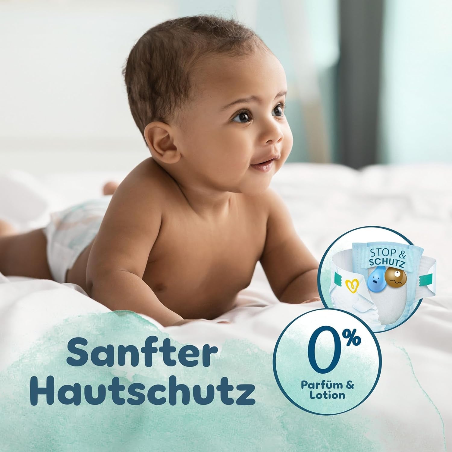 Pampers Harmony Luiers Maat 4, 174 Luiers, 9kg-14kg, Zachte huidbescherming met 100% Pampers Protection