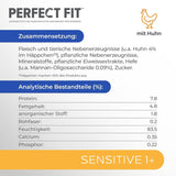 Natvoer voor katten Perfect Fit Sensitive 1+ met kip in saus, 12 zakjes, 12 x 85g - Premium natvoer voor gevoelige katten vanaf 1 jaar, zonder tarwe en soja, ter ondersteuning van de spijsvertering