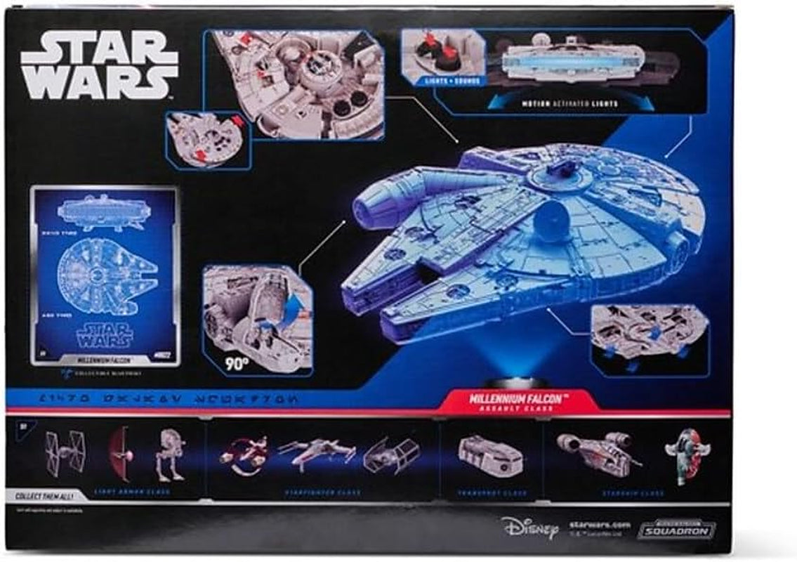 Star Wars Micro Galaxy Squadron SWJ0332 - Millennium Falcon 22,5 cm officieel voertuig met licht, geluid en actiefiguren Naty Shop