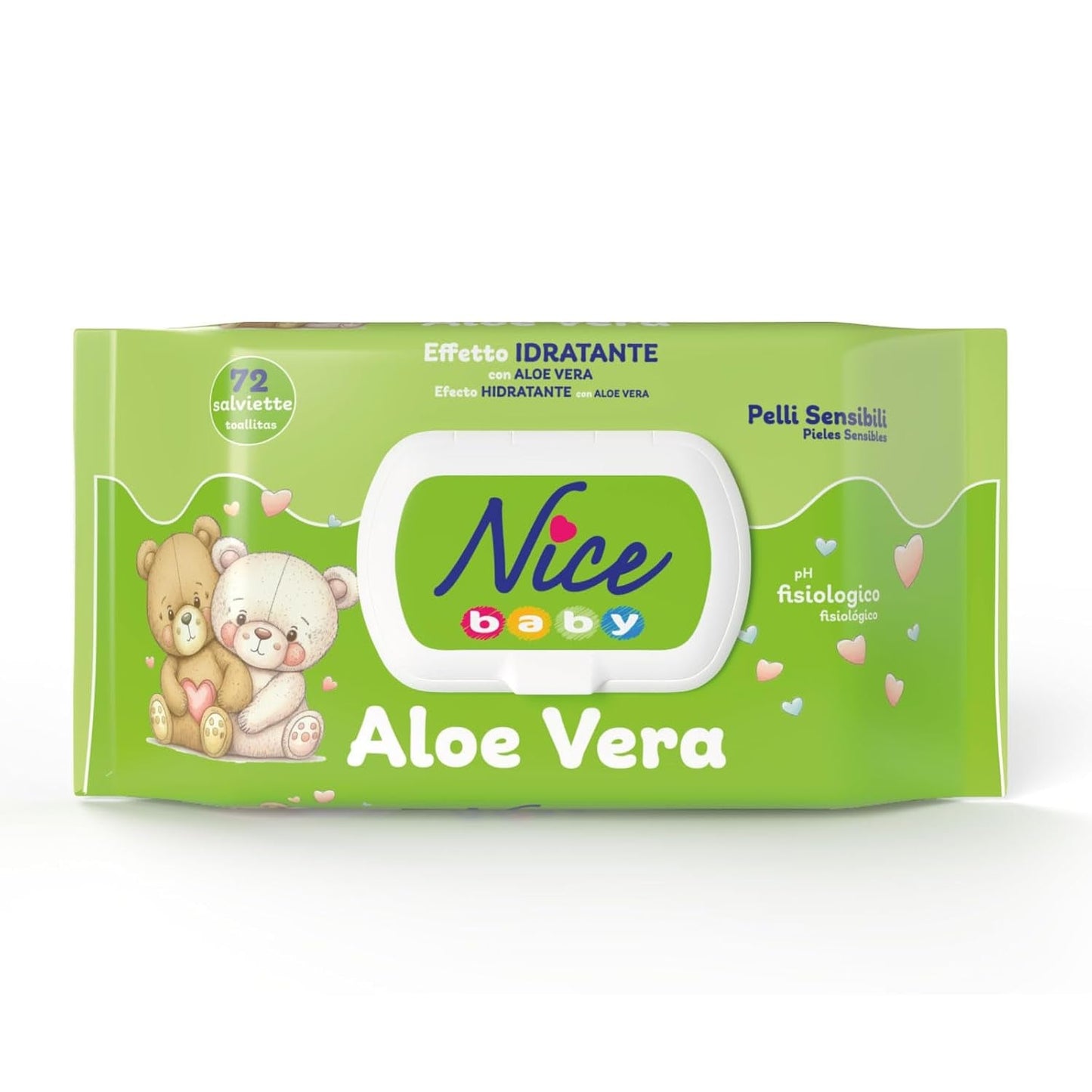 Reinigingsdoekjes voor kinderen en baby's - met aloë vera en arganolie - dermatologisch getest - fysiologische pH-waarde - maxiformaat: pakje van 72 doekjes - Nice
