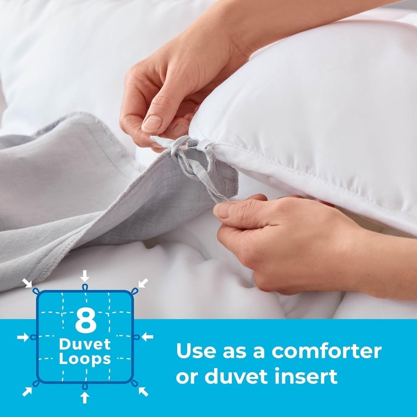 Linnenspa all-season dekbed - eenpersoons microvezeldekbed 10,5 Tog - Oeko-Tex, alternatief dekbed met dons, wit Dekbedden en dekbedden Naty Shop