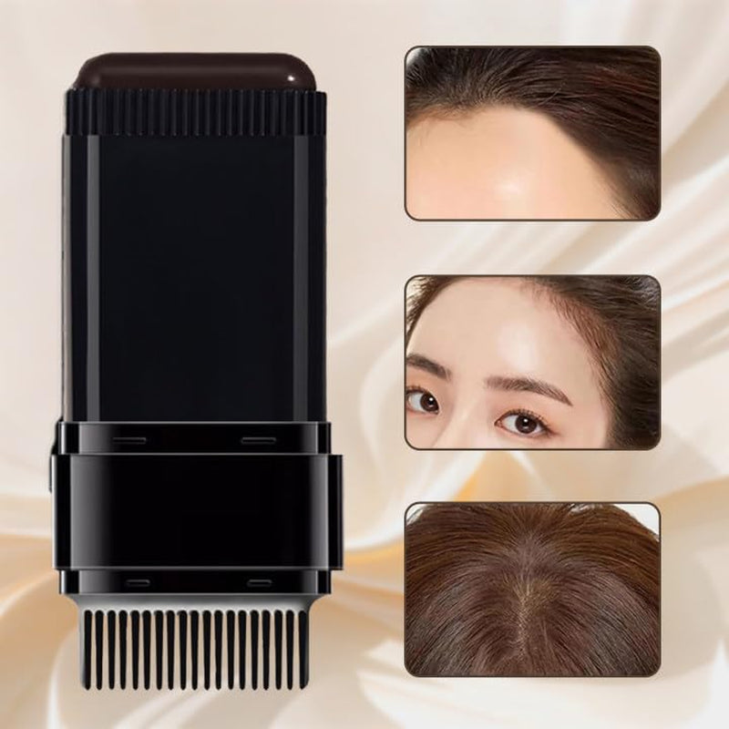 2 stuks donkerbruin haarlijnpoeder, haarlijnpoeder, haarlijnconcealer, haarkleurpotloden met kam, grijs haarafdekkingshulpmiddel voor dames en heren (40 g, donkerbruin) Naty Shop haarverf