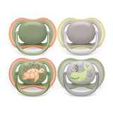 Philips AVENT ultra air-fopspenen - verpakking van 4 BPA-vrije, ademende fopspenen voor baby's van 6-18 maanden, inclusief draagtas en sterilisatie, schildpad-/walvispatroon (model SCF085/66)