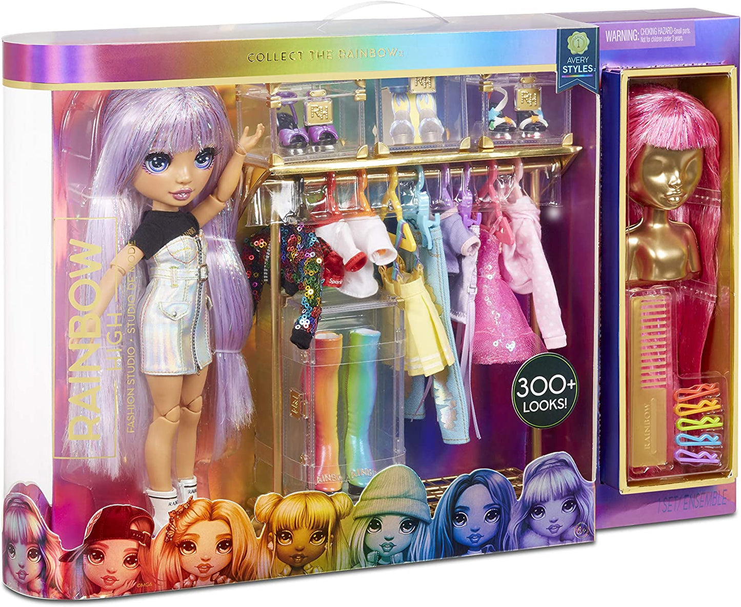 Rainbow High 571049 Fashion Studio - Exclusieve pop met kleding, accessoires en 2 glanzende pruiken - Creëer meer dan 300 outfits!