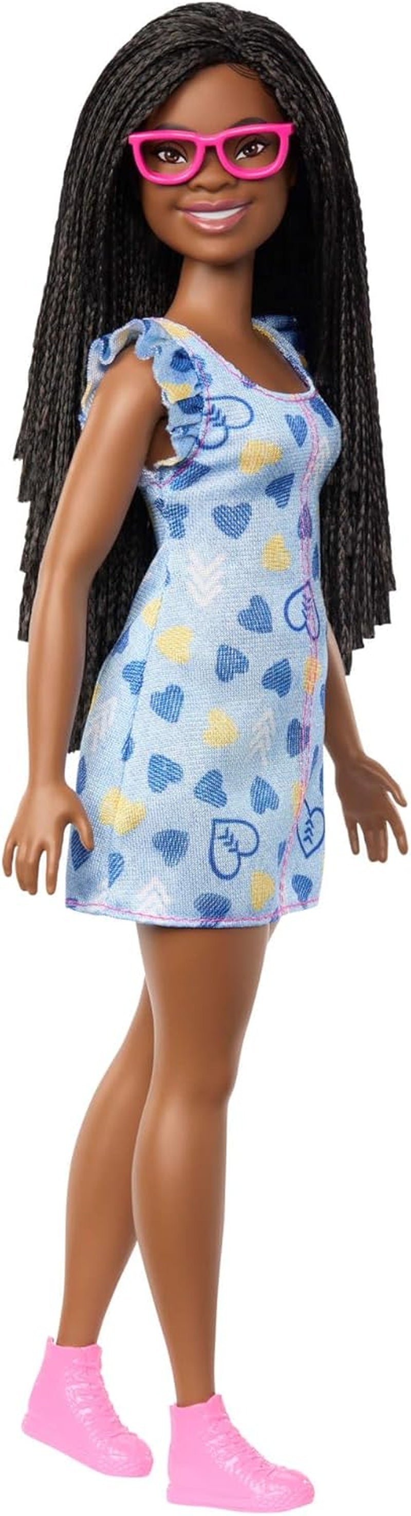 Barbie Fashionistas pop nr. 229 met Downsyndroom in hartjurk, ontwikkeld in samenwerking met de National Down Syndrome Society, HYK14 Naty Shop Dolls