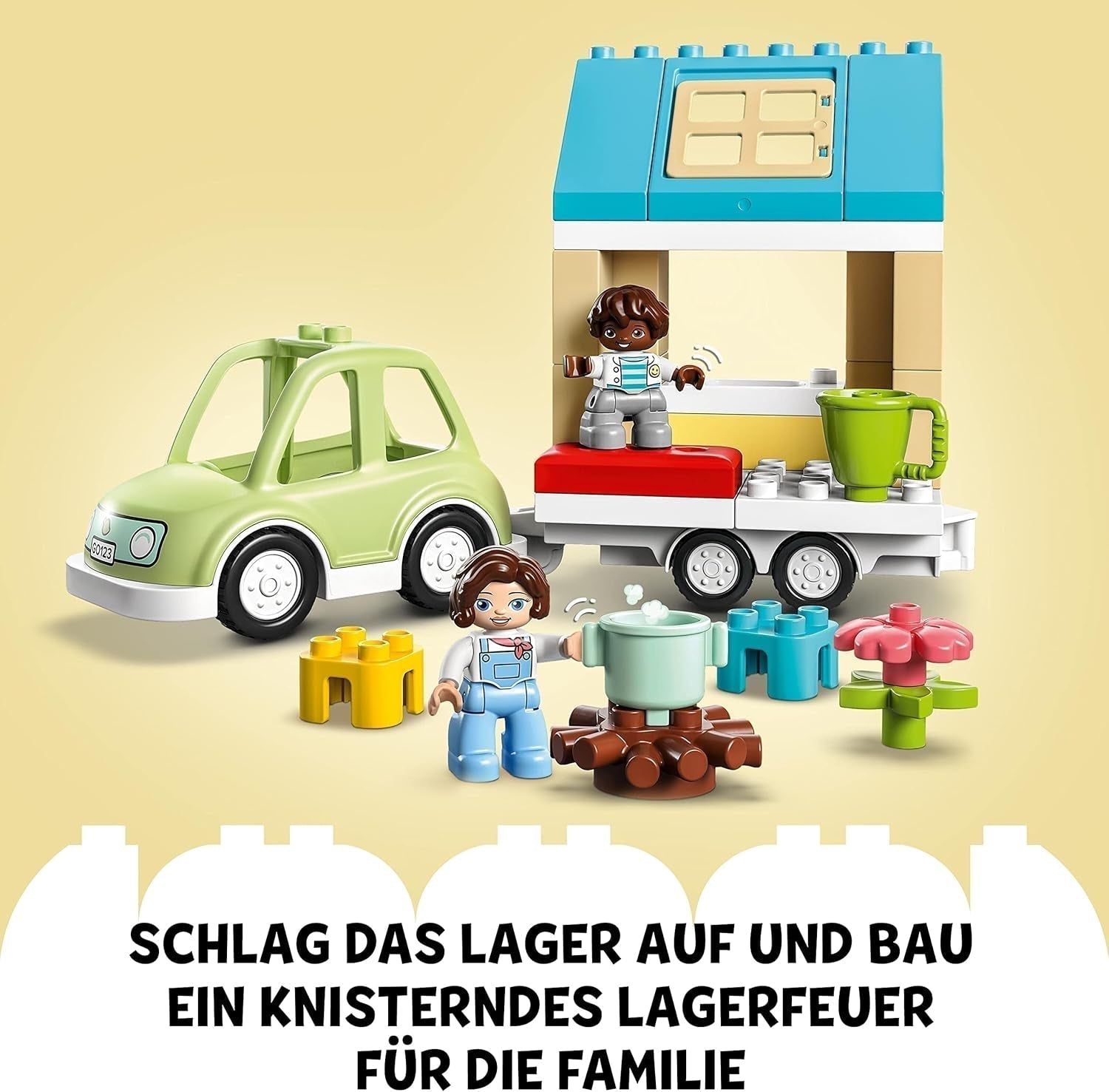 LEGO 10986 DUPLO Thuis op wielen, speelgoedauto met grote stenen, figuren en speelgoedauto voor jongens en meisjes vanaf 2 jaar, ontwikkelt de fijne motoriek Bouwsets Besuche den LEGO-Store