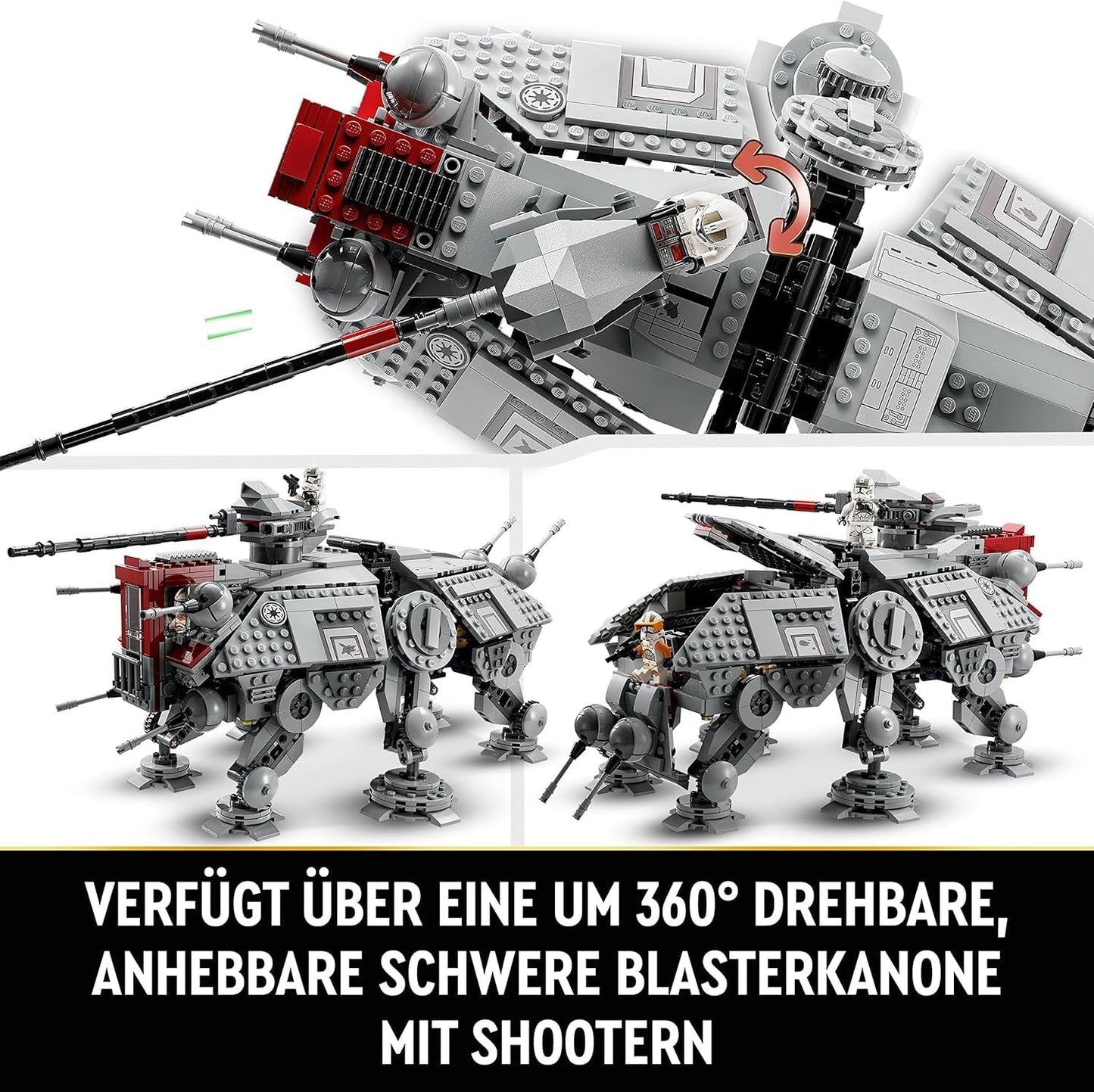 LEGO Star Wars At-Te Walker mobiel speelgoedmodel minifiguurset inclusief 3 Clone Troopers, Battle Droids en Dwarf Spider Droid 75337 Bouwsets Bekijk de LEGO-Store